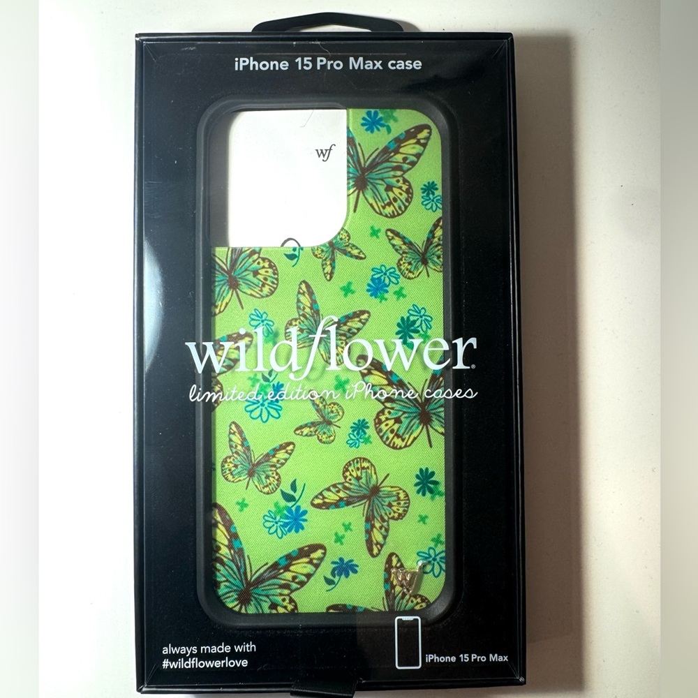 Wildflowers Vibrant Butterfly Case for iPhone 15 Pro Max